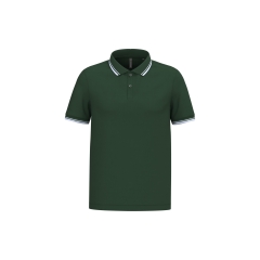 Polo homme manches courtes liserés contrastés Kariban Blanc