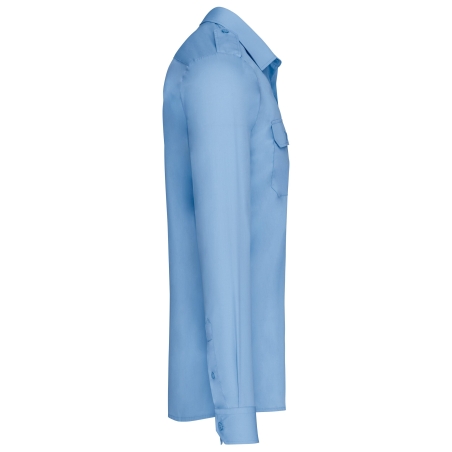 Chemise pilote manches longues homme Kariban – Ciel – vue 3