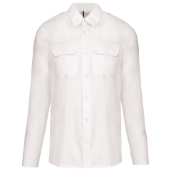 Chemise pilote manches longues homme Blanc – Kariban