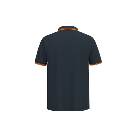 Polo Homme Manches Courtes Liserés Contrastés Orange Kariban – vue 2