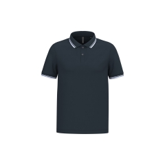Polo Homme Blanc Liserés Marine Kariban – Maille Piquée