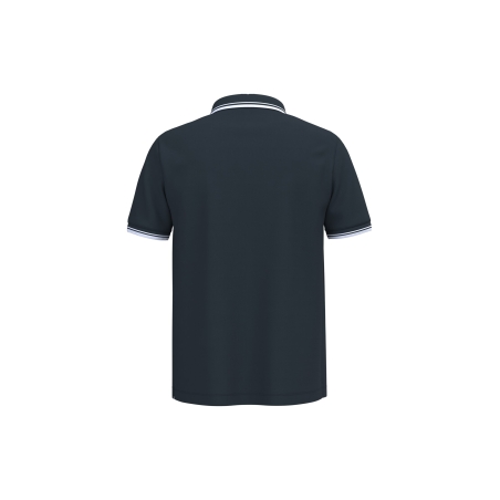 Polo Homme Blanc Liserés Marine Kariban – Maille Piquée – vue 2