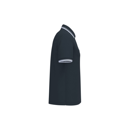 Polo Homme Blanc Liserés Marine Kariban – Maille Piquée – vue 3