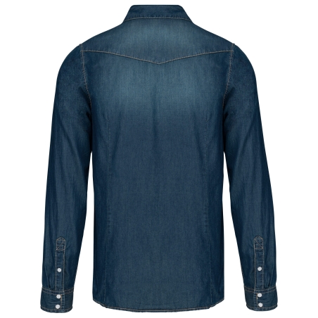 Chemise denim manches longues Bleu Jean Kariban – vue 2