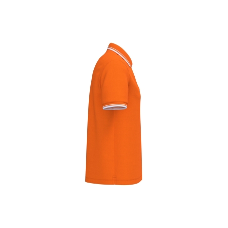 Polo homme manches courtes liserés contrastés Kariban Orange – vue 3