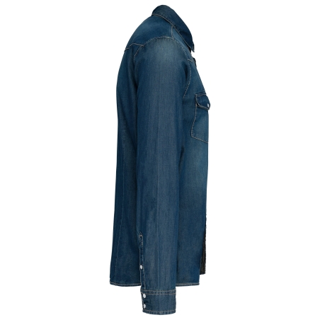 Chemise denim manches longues Bleu Jean Kariban – vue 3