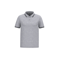Polo homme manches courtes liserés contrastés Kariban Gris Oxford / Noir