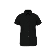 Chemise Coton Élasthanne Manches Courtes Femme Noir – Kariban