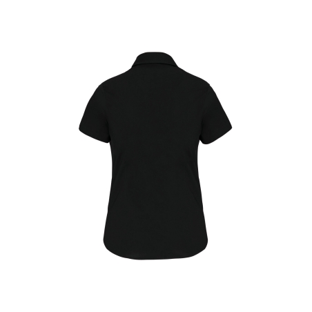 Chemise Coton Élasthanne Manches Courtes Femme Noir – Kariban – vue 2
