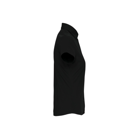 Chemise Coton Élasthanne Manches Courtes Femme Noir – Kariban – vue 3