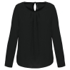 Chemise crêpe manches longues femme noire – Kariban