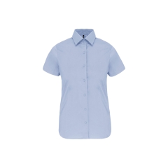 Chemise coton élasthanne manches courtes femme Bleu – Kariban