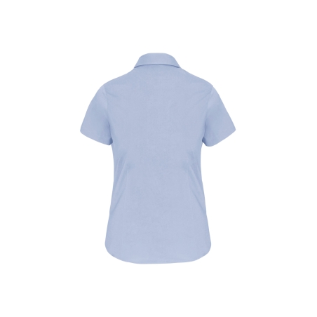 Chemise coton élasthanne manches courtes femme Bleu – Kariban – vue 2