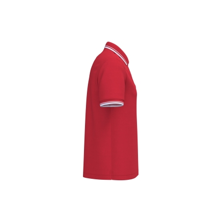 Polo Homme Blanc Liserés Contrastés Kariban – vue 3