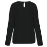 Chemise crêpe manches longues femme noire – Kariban – vue 2