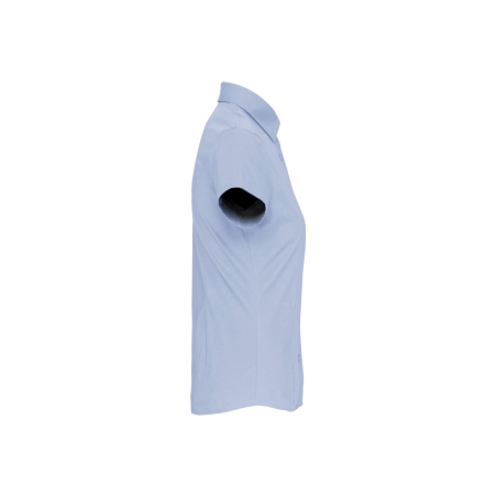Chemise coton élasthanne manches courtes femme Bleu – Kariban – vue 3