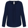 Blouse crêpe manches longues femme Bleu Deep Sea Blue Kariban
