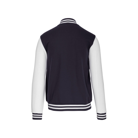 Blouson Molleton Teddy Unisexe Marine / Blanc Kariban – 320 g/m² – vue 2