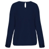 Blouse crêpe manches longues femme Bleu Deep Sea Blue Kariban – vue 2