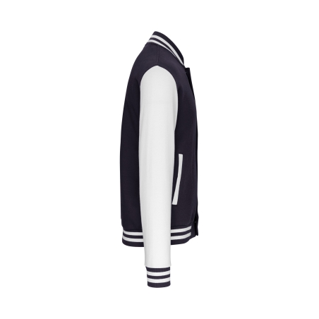 Blouson Molleton Teddy Unisexe Marine / Blanc Kariban – 320 g/m² – vue 3