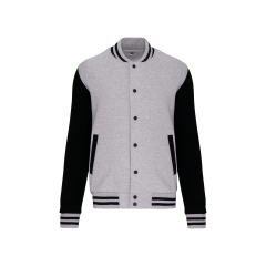 Blouson Molleton Teddy Unisexe Kariban – Noir / Gris Oxford