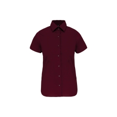 Chemise coton élasthanne manches courtes femme Bordeaux Kariban