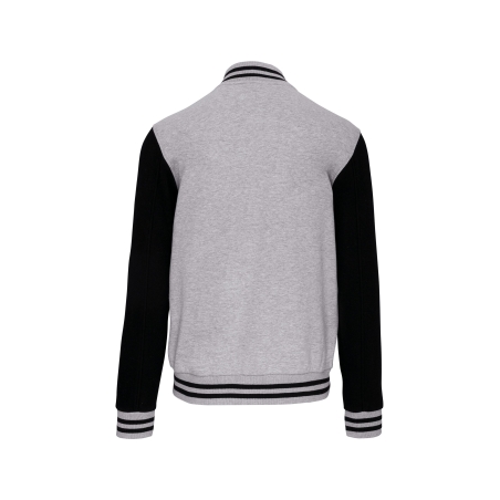 Blouson Molleton Teddy Unisexe Kariban – Noir / Gris Oxford – vue 2