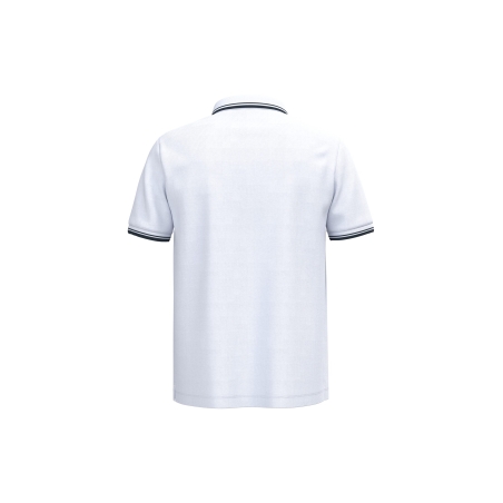 Polo Homme Manches Courtes Liserés Contrastés Blanc / Marine Kariban – vue 2