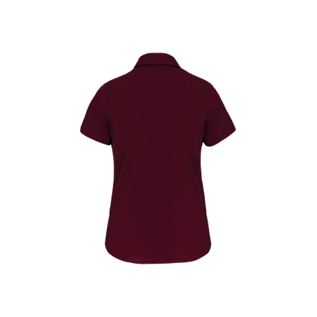Chemise coton élasthanne manches courtes femme Bordeaux Kariban – vue 2
