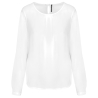 Blouse crêpe manches longues femme blanc cassé – Kariban