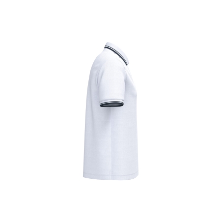 Polo Homme Manches Courtes Liserés Contrastés Blanc / Marine Kariban – vue 3
