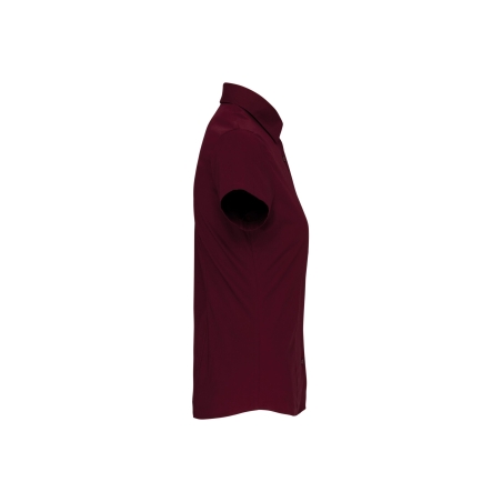 Chemise coton élasthanne manches courtes femme Bordeaux Kariban – vue 3