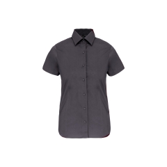 Chemise coton élasthanne manches courtes femme Kariban – Gris
