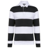Polo rugby rayé manches longues unisexe Kariban – Noir
