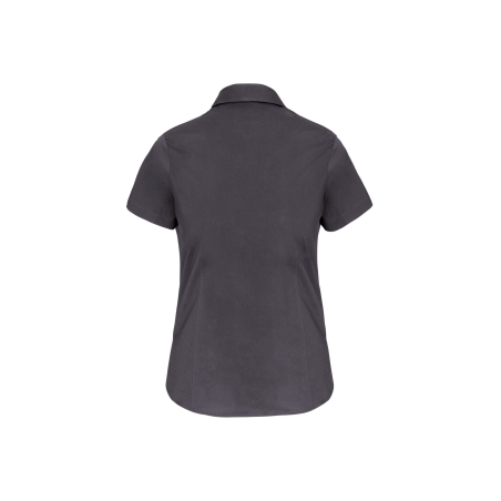 Chemise coton élasthanne manches courtes femme Kariban – Gris – vue 2