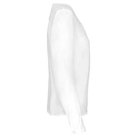 Blouse crêpe manches longues femme blanc cassé – Kariban – vue 3