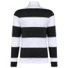 Polo rugby rayé manches longues unisexe Kariban – Noir – vue 2