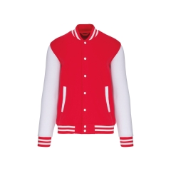 Blouson Molleton Teddy Unisexe Rouge / Blanc Kariban – 320 g/m²