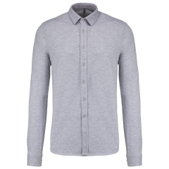 Chemise maille piquée manches longues Kariban – Gris Oxford