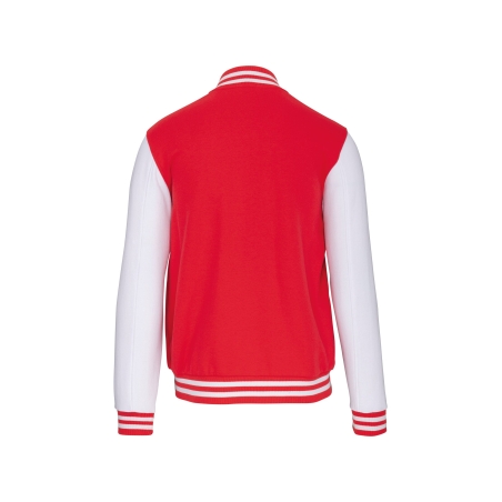 Blouson Molleton Teddy Unisexe Rouge / Blanc Kariban – 320 g/m² – vue 2