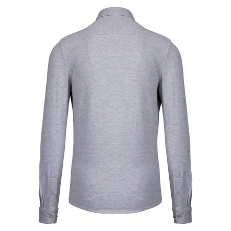 Chemise maille piquée manches longues Kariban – Gris Oxford – vue 2