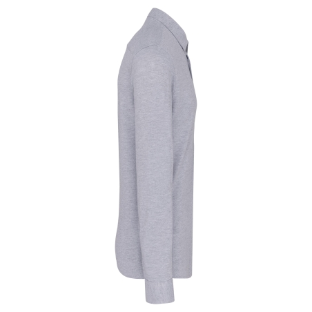 Chemise maille piquée manches longues Kariban – Gris Oxford – vue 3