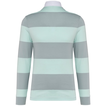 Polo rugby rayé manches longues unisexe Kariban – Coloris Gris – vue 2