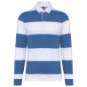 Polo rugby rayé manches longues unisexe blanc Kariban