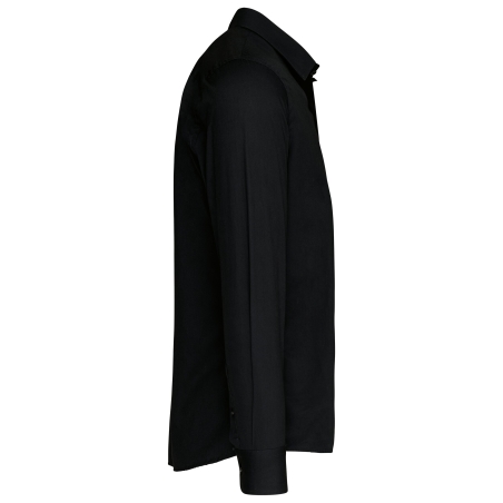 Chemise popeline manches longues homme Noir – Kariban – vue 3