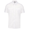 Chemise Pilote Manches Courtes Homme Blanc – Kariban
