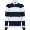 Polo Rugby Rayé Manches Longues Kariban – Blanc Navy Stripes