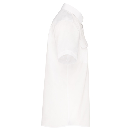 Chemise Pilote Manches Courtes Homme Blanc – Kariban – vue 3