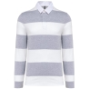 Polo Rugby Rayé Manches Longues Kariban – Blanc (Oxford Grey/White Stripes)