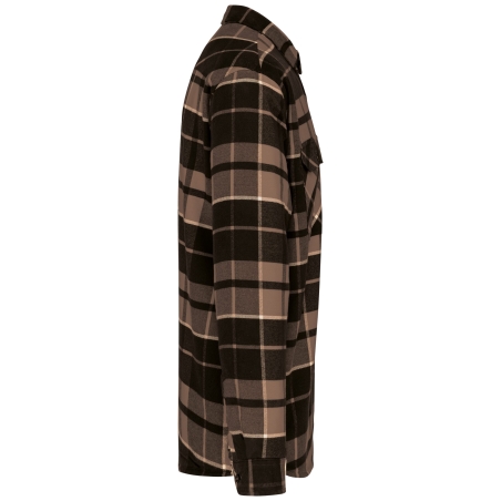 Surchemise à carreaux doublée sherpa homme Kariban – Noir – vue 3